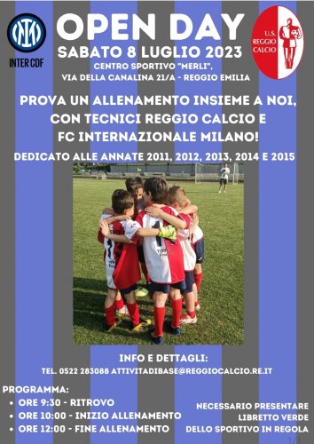 Reggio Calcio. Sabato 8 luglio l'Open Day con l'inter