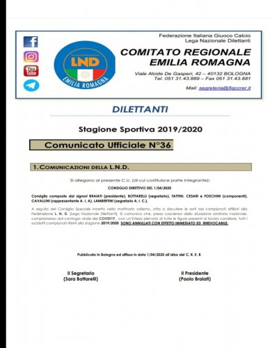 Figc Crer - Consultate sempre i comunicati!