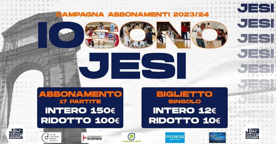 "Io sono Jesi": debutta la campagna abbonamenti 2023/24 di Basket Jesi Academy