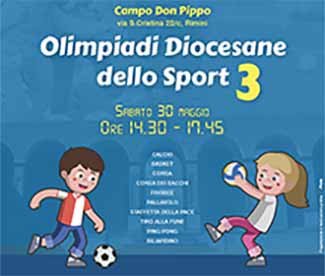 Sabato 30 maggio le 'olimpiadi diocesane dello sport'