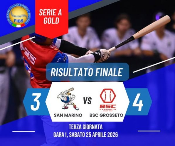 Gara 1, San Marino Baseball - BsC Grosseto  3-4