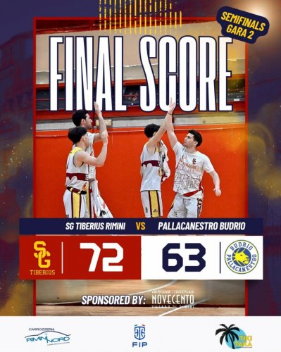 SG Tiberius Rimini  – Pallacanestro Budrio 72-63  (22-17, 43-33, 58-46)