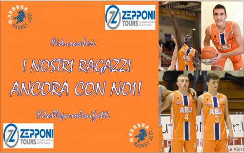 L'Aurora Basket Jesi punta sui suoi talenti :ancora un ruolo importante per Konteh , Nemed ,Mentonelli e Ginesi completano il roster.