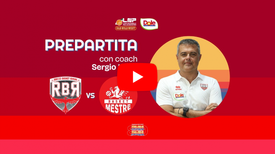 Dole Rimini-Gemini Mestre, prepartita con coach Sergio Luise