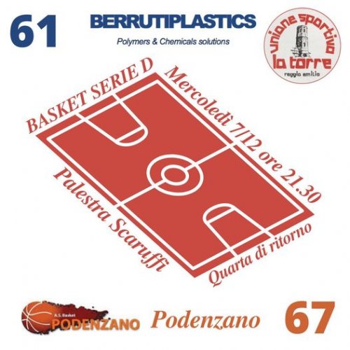 Berrutiplastics U.S.La Torre Reggio Emilia  vs Podenzano Basket  61 - 67