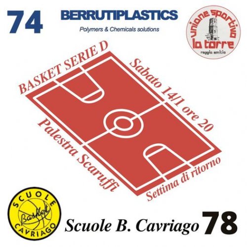 Berrutiplastics U.S. La Torre 74 Scuole Basket Cavriago 78