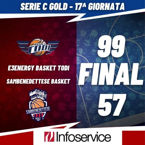 E3energy Basket Todi - Infoservice Sambenedettese Basket 99-57