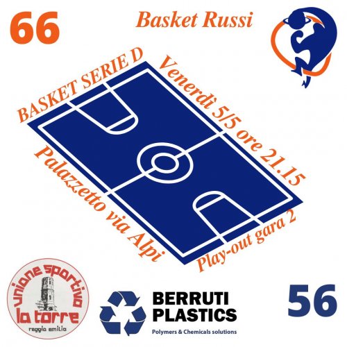 Basket Club Russi  - U.S. La Torre Berrutiplastics Reggio Emilia  66  56 (1-1)