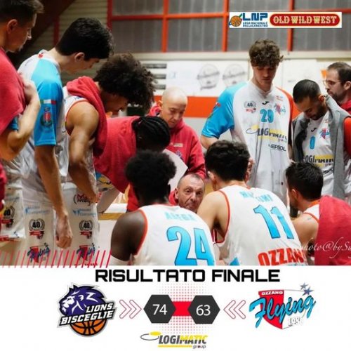 Lions Bisceglie vs Logimatic Group Ozzano 74 - 63  (12-20; 34-31; 54-41)