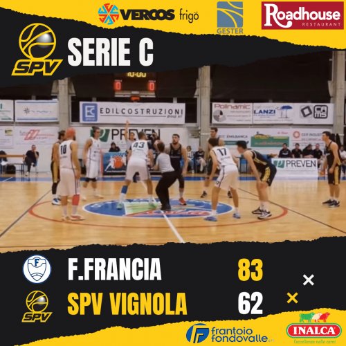 Francesco Francia Pallacanestro Preven  - Roadhouse Basket Vignola  83 – 62 (20-7, 27-15, 25-17, 11-23)