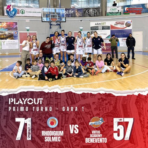 Solmec Rhodigium Basket - Virtus Academy Benevento 71-57 (22-19; 18-12; 20-13; 11-7)
