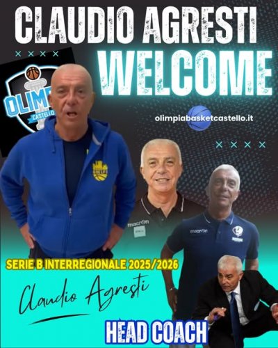 E&#8217; ufficiale: sar Claudio Agresti il nuovo head coach dell&#8217;Olimpia Basket Castel San Pietro Terme