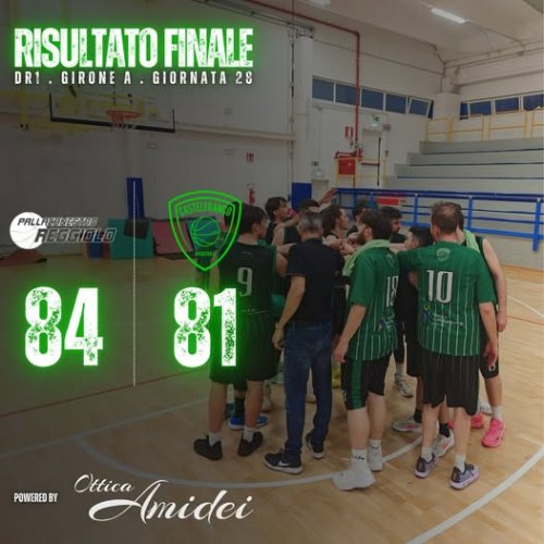 Pallacanestro Reggiolo - Ottica Amidei  Castelfranco Emilia  84-81 D1TS (17-30; 22-15; 18-20; 20-12; 7-4)