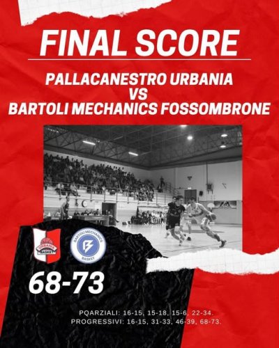 Pallacanestro Urbania - Bartoli Mechanies MBA   68 - 73 ( serie  0 -2)
