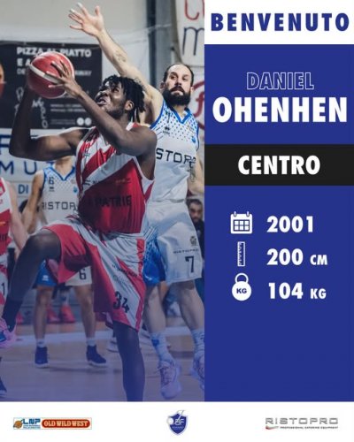 La Janus Basket Ristopro Fabriano ingaggia il centro Daniel Ohenhen