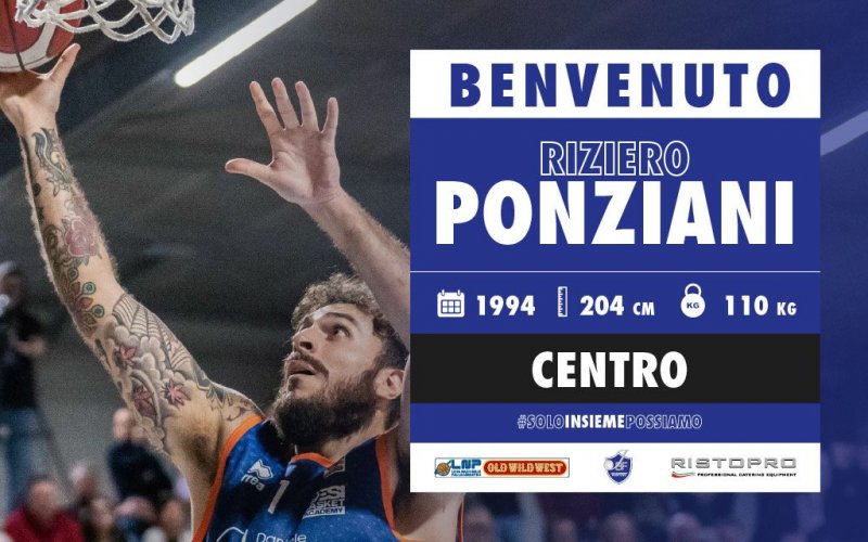 Ristopro Janus Fabriano : Il  centro Riziero Ponziani,  vestir la maglia biancobl nella stagione 2024/25.