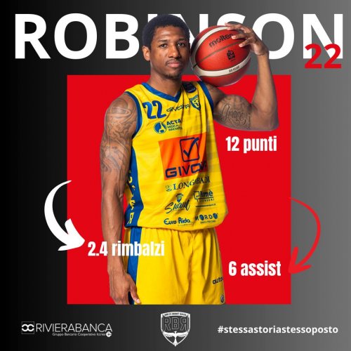 Il &#8220;re&#8221; degli assist sbarca a Rimini, Gerald Robinson  della Rivierabanca