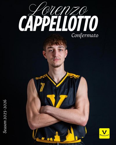 Virtus Medicina comunica  che Lorenzo Cappellotto sar giallo nero anche nella stagione 25/26.