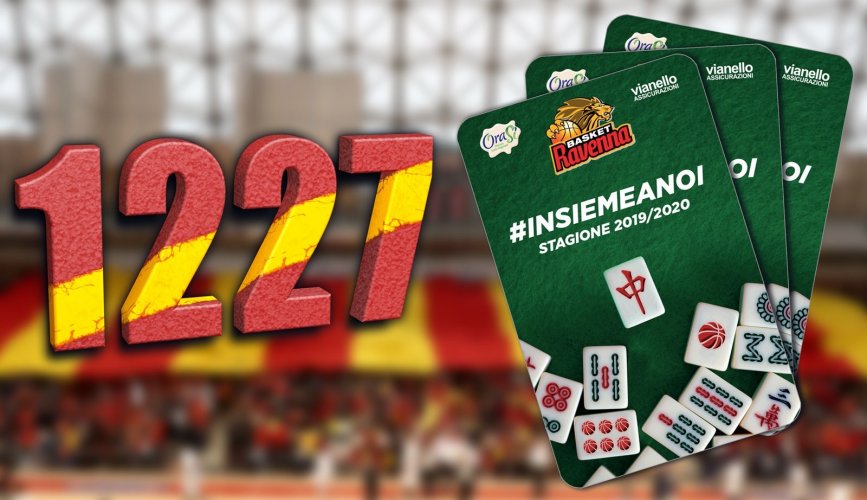 Basket Ravenna - Abbonamenti record: 1227 tessere sottoscritte .