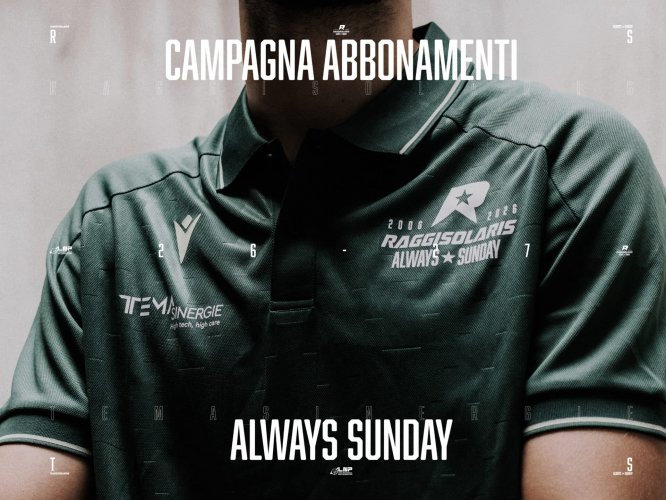 Always Sunday : la Campagna Abbonamenti dei Raggisolaris Faenza
