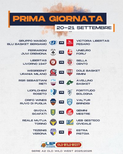 La prima giornata della Serie A2 Old Wild West 2025/2026