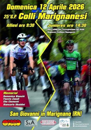 Gran Premio Colli Marignanesi, doppia sfida a San Giovanni in Marignano il 12 aprile