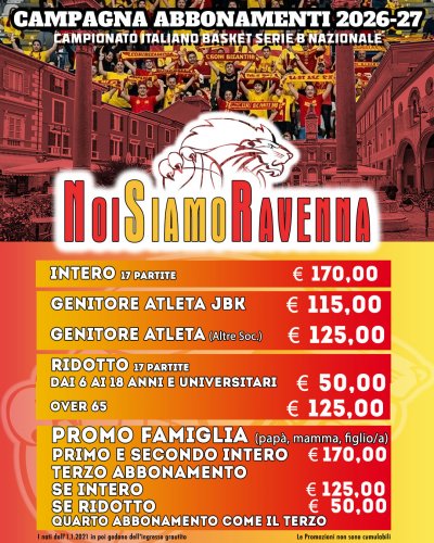 Noi siamo Ravenna : al via la campagna abbonamenti 2026/2027