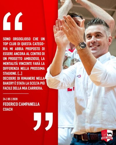 Pall. Piacentina : Coach Campanella " La mentalità vincente farà la differenza nella prossima stagione "