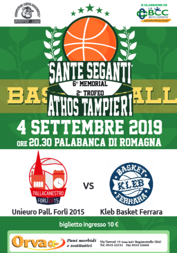 Il Kleb Basket Ferrara al "Memorial Seganti" di Lugo.