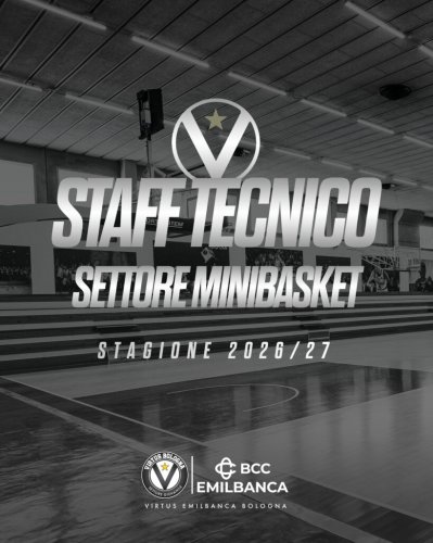Virtus EmilBanca Bologna: lo staff tecnico del Settore Minibasket per la stagione 2026/2027