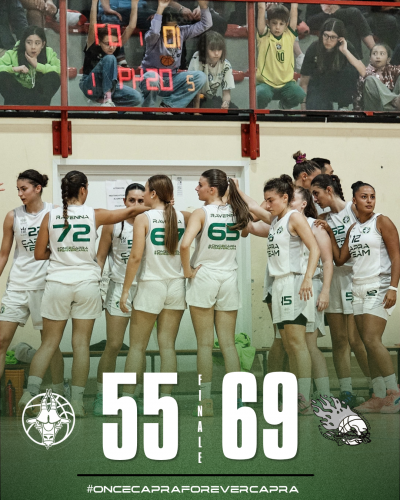 Capra Basket Team Ravenna  - Pallacanestro Scandiano   55 - 69  (16-16; 34-37; 43-54)