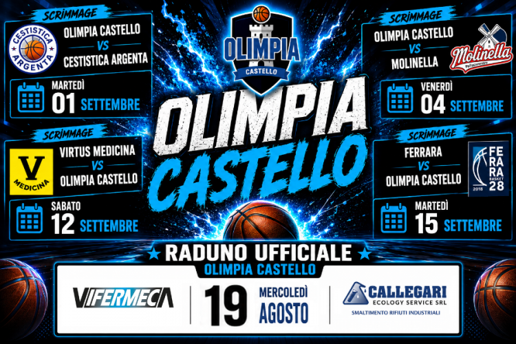 La Vifermeca Olimpia Castello comunica le date ufficiali della pre-season 2026/2027