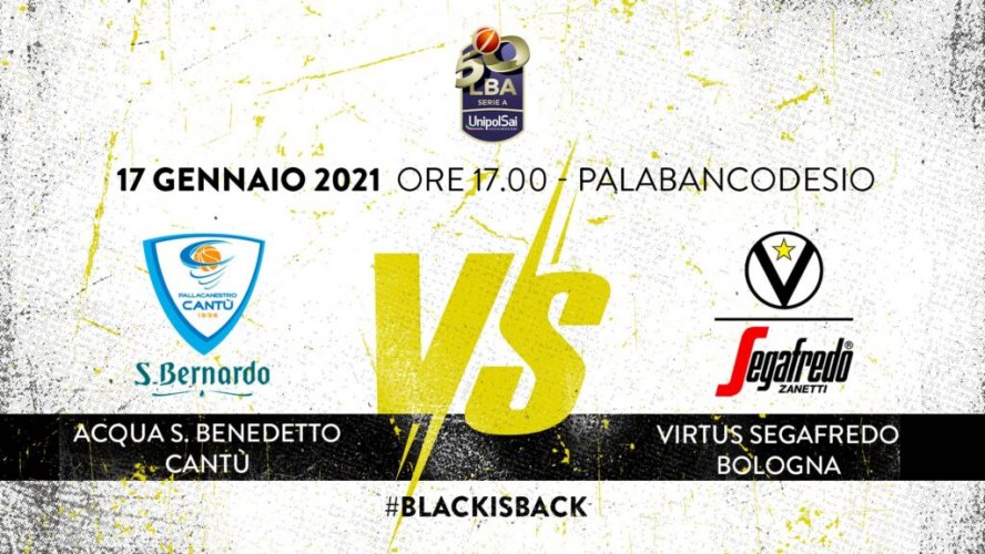 LBA, 16 giornata: Acqua S. Bernardo Cant vs Virtus Segafredo Bologna
