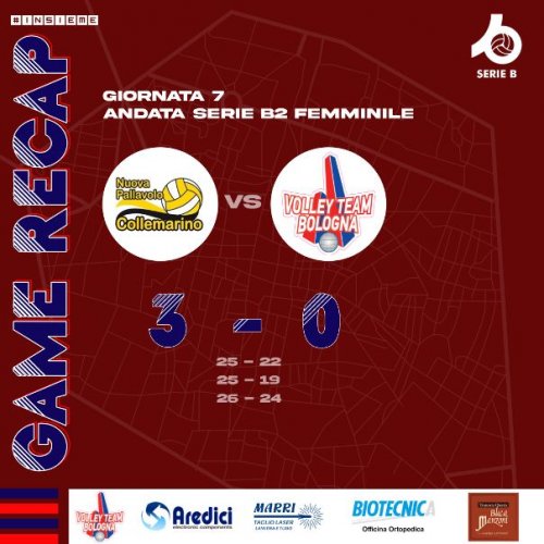 Sistema X Collemarino  vs  VTB Progresso Aredici Bologna  3-0 (25-22, 25-19, 26-24).