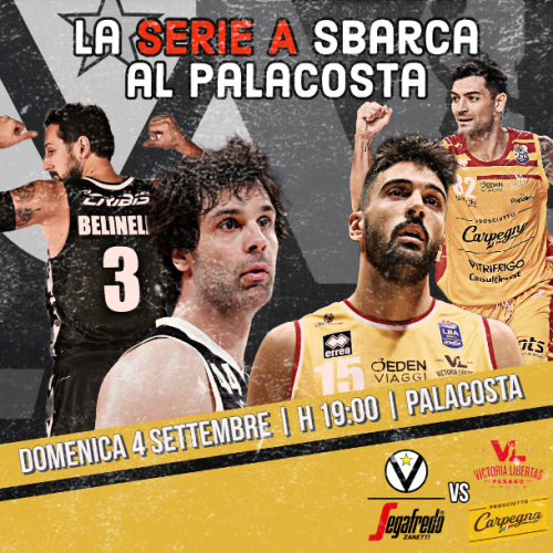 La Serie A1 arriva a Ravenna: domenica 4 settembre amichevole Virtus Segafredo Bologna-Carpegna Prosciutto Pesaro al PalaCosta