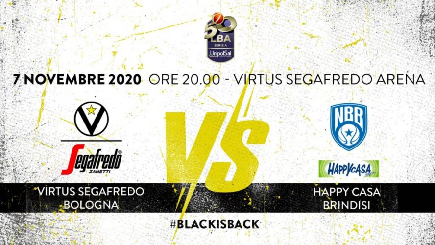 LBA, 7 giornata: Virtus Segafredo Bologna vs Happy Casa Brindisi
