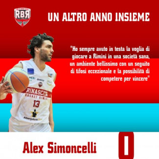 RivieraBanca Basket Rimini : Alex Simoncelli resta biancorosso