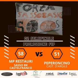 MP Restauri Sasso Basket Castelfranco  - Peperoncino Basket  58-51