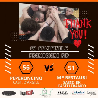 Peperoncino Basket  &#8211; MP Restauri Sasso Basket Castelfranco 56-51