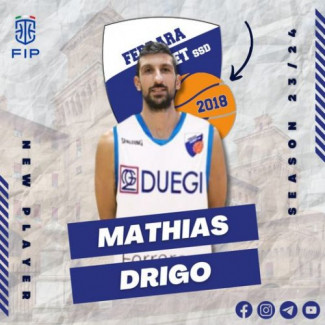 Ferrara Basket 2018 comunica di aver tesserato l&#8217;atleta Mathias Drigo