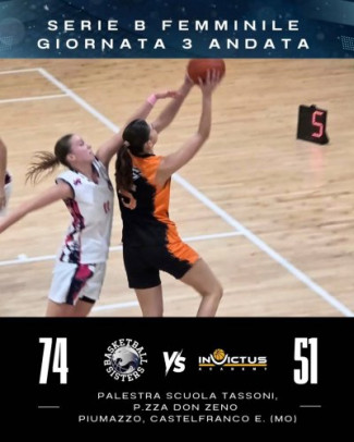 Basketball Sisters Piumazzo  74  invictus Academy Cesena  51