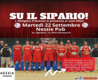 Martedì 22 Settembre 2020 la presentazione ufficiale dell'Assigeco Piacenza