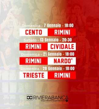 Rivierabanca Rimini-Gesteco Cividale  anticipata al 13 gennaio 2024