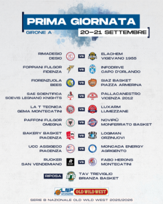 La prima giornata della Serie B Nazionale Old Wild West 2025/2026 nei gironi A e B