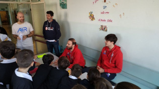 Pall. 2.015 Forlì : "Scuole a Palazzo": Campori e Giachetti alla scuola Merloni