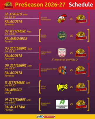 L’OraS� Basket Ravenna annuncia il calendario delle amichevoli pre-season