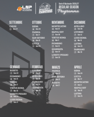 Ecco il calendario ufficiale dell'OraS� Basket Ravenna per la stagione 2026/2027