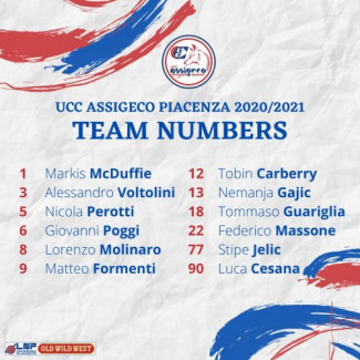 I numeri di maglia Assigeco Piacenza per la prossima stagione