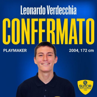 Confermato Leonardo Verdecchia, Playmaker della Sutor Basket Montegranaro