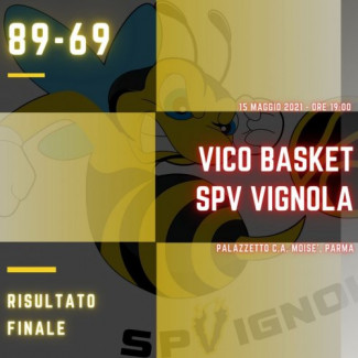 Vico Basket  vs Scuola Pallacanestro Vignola  89-69 (21-17; 18-21; 24-19; 26-12)